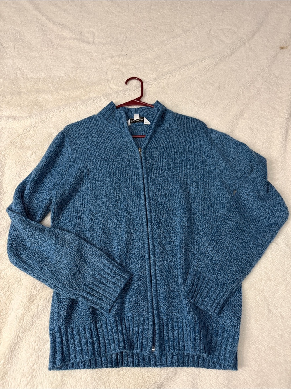 Women’s Blue Full-Zip Knit Sweater
